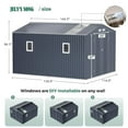 thumbnail image 3 of JULY'S SONG 10X12FT Outdoor Storage Shed, Metal Shed with Windows & Lockable Doors for Lawn, Black, 3 of 11
