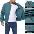thumbnail image 4 of Zehisen Men's Lightweight Outdoor Jacket Causal Fashion Stylish Windbreaker For Work Dress Golf Business Stone Blue L, 4 of 7