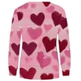 thumbnail image 4 of Womens Cute Heart Sweatshirt for Valentines Day Plus Size Long Sleeve Pullover Tops Crewneck Shirts, 4 of 5