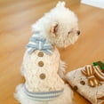 thumbnail image 4 of Colección de suéteres para mascotas Otoño e invierno Ropa cálida con lazo y hebilla de madera Ropa para perros y gatos Tejido hueco, 4 of 6