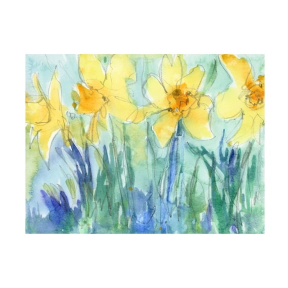 Samuel Dixon 'Daffodil Blooms II' Canvas Art