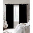 thumbnail image 3 of Black Blackout Curtains 39 Inches Long for Bedroom, Solid Color Farmhouse Black Thermal Insulated Room Darkening Black Out Window Curtain Panels Grommet Drapes for Living Room, 3 of 8