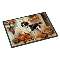 Carolines Treasures DAC1754MAT 18 x 27 in. Unisex Brittany Fall Kitchen Pumpkins Doormat