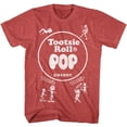 thumbnail image 1 of T-Shirt pour Adulte Tootsie Roll Popwrap Rouge Chiné, 1 of 2