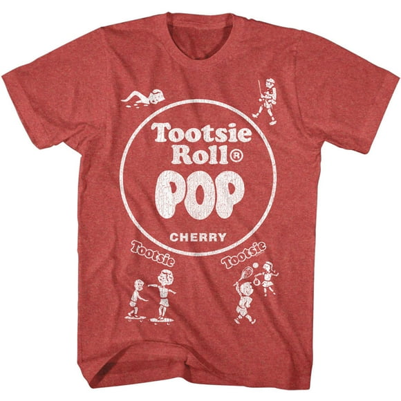 T-Shirt pour Adulte Tootsie Roll Popwrap Rouge Chiné