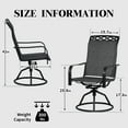 thumbnail image 3 of Patio Swivel Chairs Set of 4, Waterproof Outdoor Dining Chairs with All-Weather Textilene Mesh, High Back Rocker Chairs for Deck, Garden, and Backyard (Gray), 3 of 8
