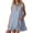 Sky Blue, variant on Women's Vertical Striped Dress, Casual Sleeveless Zip-up V Neck Mini Dress, Ruffle Hem Shift Summer Sundress with Pockets