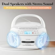 Boombox Cassette CD Player Combo with Bluetooth and Remote,AM/FM Radio,Tape Recording, Stereo Sound.
