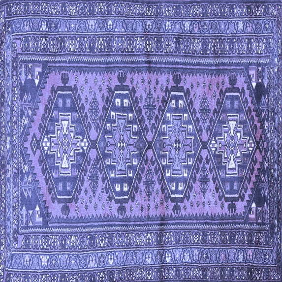 Ahgly Company Indoor Square Persian Blue Traditional Area Rugs, 4' Square