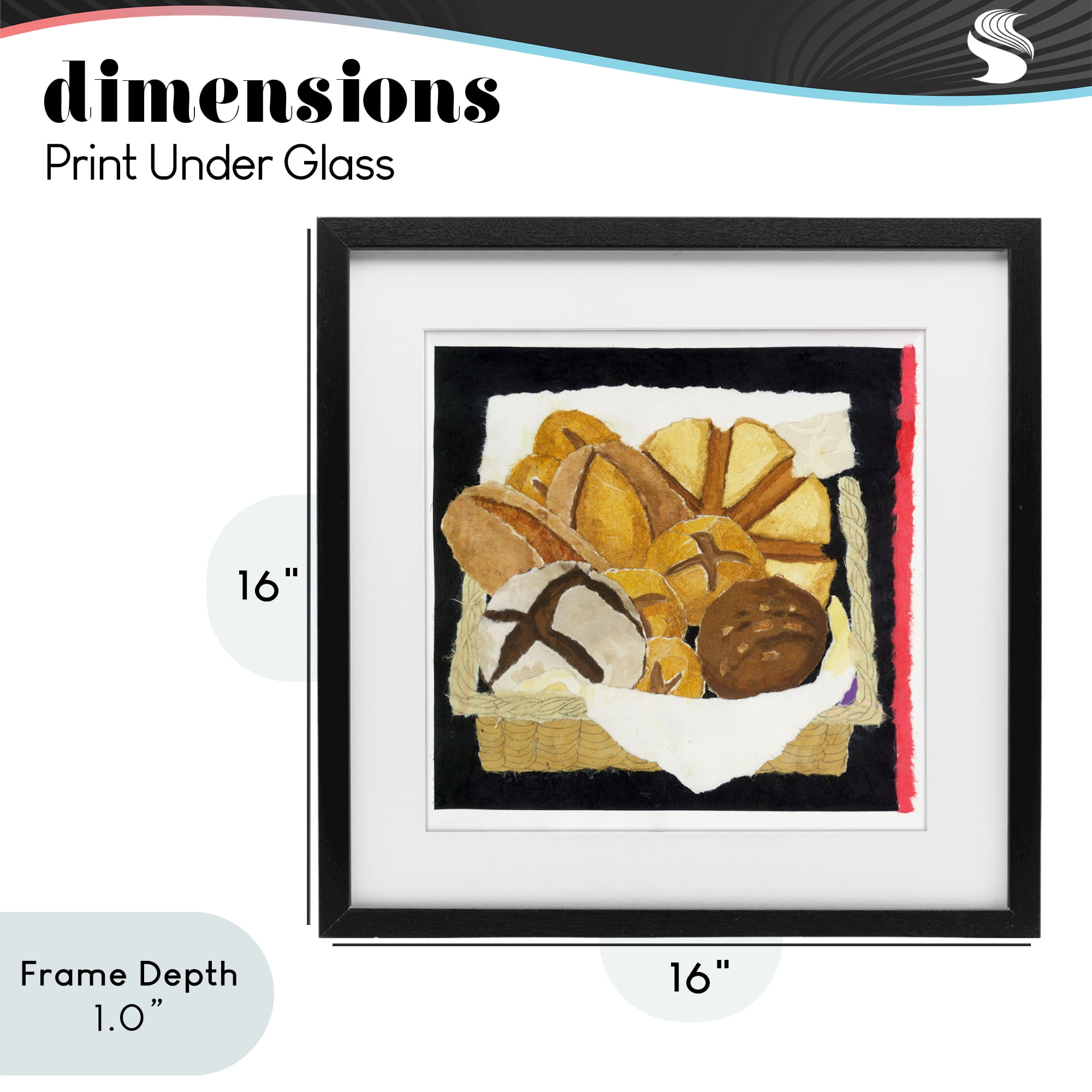 Stupell Industries Bread Box and Stripe Black Framed Print Under Glass, design by Nancy Overton