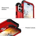 thumbnail image 4 of for iPhone 16 Plus Case, Phone Case iPhone 16 Plus, Heavy Duty 3 in 1 Full Rugged Shockproof Hybrid Hard PC Soft Rubber Bumper Corner Drop Protection Grip Girls Women Boys Men,Red, 4 of 8