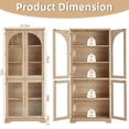 thumbnail image 2 of Joaxswe Glass Door Storage Accent Cabinet, Mid Century Modern Wood Display Bookcase for Kitchen, Living Room, Natural Oak, 2 of 10