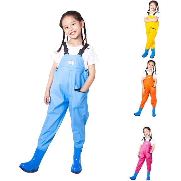 SHenli Kids Chest Wader with Non- Boots,Youth Fishing Hunting Waterproof Waiters, Children Boys Girls Breathable Waders
