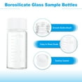 thumbnail image 3 of Uxcell Small Glass Sample Bottles with Lids, 5 pcs 10ml Clear Glass Vials with White Screw Caps Mini Leak Proof Reagent Sealed Bottles with Scale for Solid Liquid Powder Storage, 3 of 6