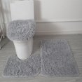 thumbnail image 2 of Bathroom Rug Set Super Soft U-shaped Foot Pad Non-slip Absorbent Floor Mat for Home Bathroom Decoration Soft Toilet Mat, 2 of 7