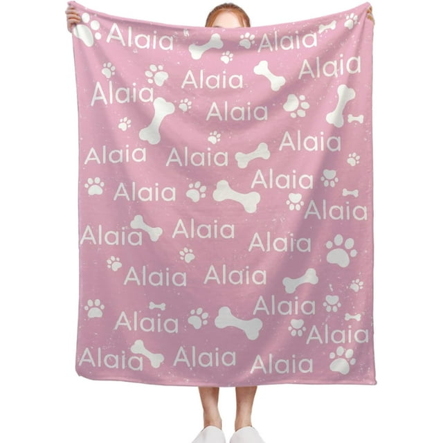 Custom Dog Blanket with Name Personalized Blankets for Dog, Gift for Dogs, Pets, Kids, Family, Friends 40 x 30 Inch for Small Pet/Stroller