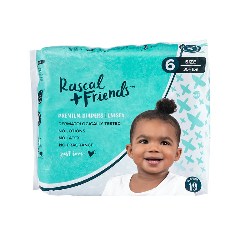 Rascal + Friends Premium Diapers, Size 6 