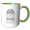 Green/White, variant on 3drose, Elegant Kitchen Conversion Chart with Roller Pins. Dry, Liquid., 11oz Two-tone Red Mug