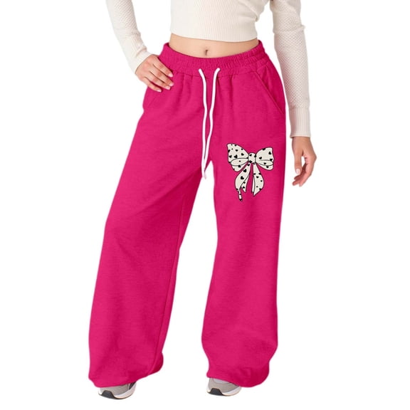 oqasdz Girls Sweatpants Printed Athletic Jogger Pants with Elastic Waist for Play and School Comfort Fit Casual Dailywear