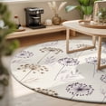 thumbnail image 3 of Round Area Rugs 4Ft, Beige Floral Dandelion Non-Slip Washable Circle Rugs Carpet, Spring Farmhouse Botanical Flowers Indoor Outdoor Rug Floor Mats Throw Runner for Bedroom Living Room Bathroom, 3 of 8