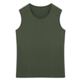 thumbnail image 3 of YONGHS Men's Workout Tank Tops Sleeveless Bodybuilding Fitness Athletic Training Gym Muscle Tee Shirts Army Green XS, 3 of 7