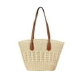 thumbnail image 3 of Women Shoulder Bag Female Trendy Durable Travel Purse Stylish Tote Bag Boho Woven Handbag Travel Bag for Outdoor Work Summer Party Beige, 3 of 8