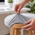 thumbnail image 4 of 1Pc Round Bar Stool Covers, 14-18 Inch Elastic Bar Stool Cushion Cover, Washable Stool Cushion Slipcover for Round Chair, 4 of 6
