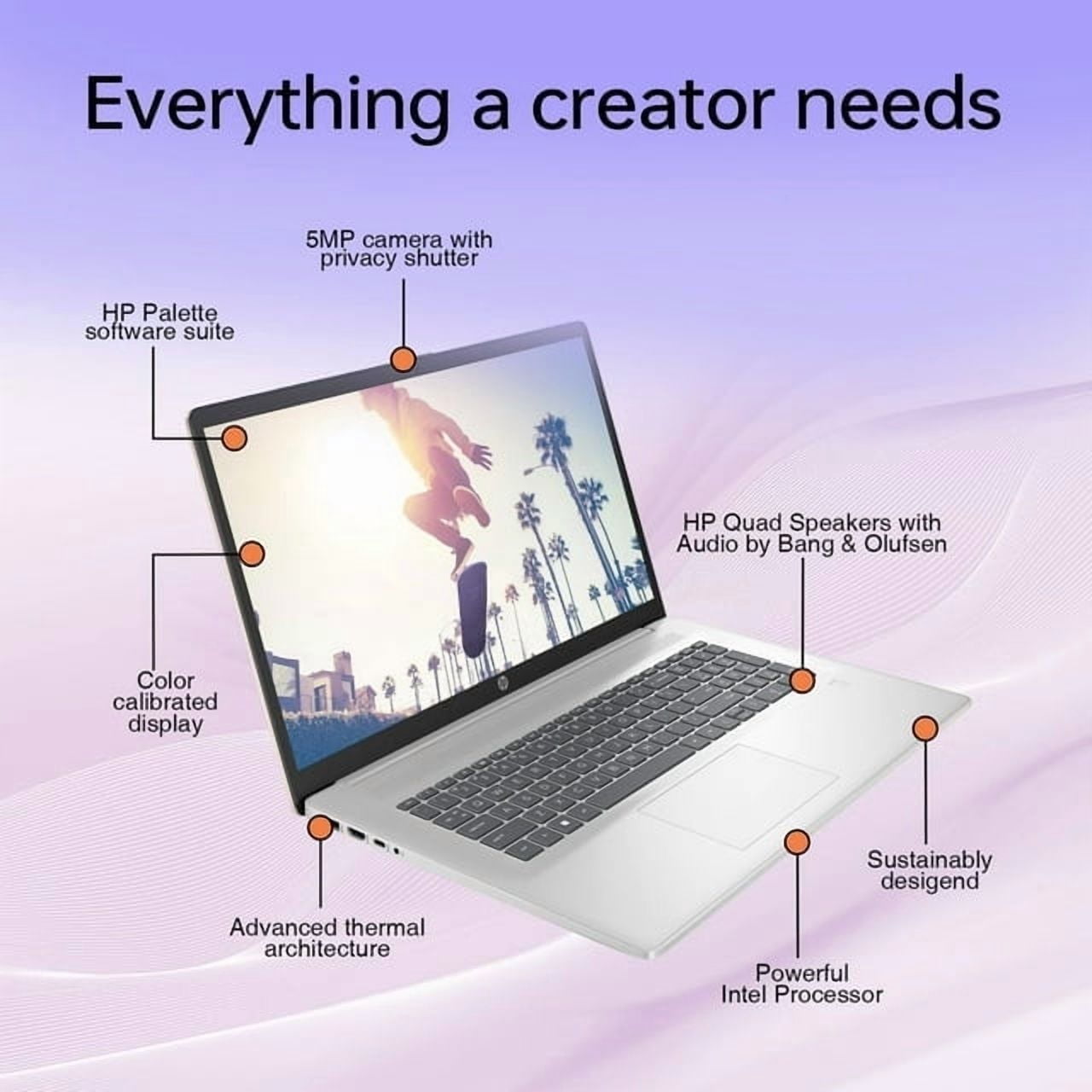 New HP 17 Laptop, 17.3" FHD IPS Display, Intel Core i5 1335U(Beat i7-1255U), 16GB RAM, 1TB SSD, Backlit Keyboard, Numeric Keypad, Wi-Fi 6, Bluetooth, Windows 11 Home Silver