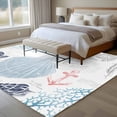 thumbnail image 4 of 5'x8' Area Rugs, Blue Red Coastal Nautical Indoor Outdoor Area Rug for Living Room Bedroom, Beach Sea Turtle Ocean Coral Starfish Washable Bathroom Rugs Kitchen Floor Carpet Mats Home Decor Aesthetic, 4 of 8
