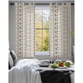 thumbnail image 3 of Boho Ethnic Sheer Curtains 45 Inch Length 2 Panels Set for Living Room/Bedroom, Aztec Bohemian Vintage Geometric Brown Rustic Kitchen Curtains Grommet Semi-Sheer Curtains Window Treatments 42"x45"x2, 3 of 7