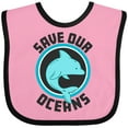 thumbnail image 3 of Inktastic Save our Oceans with Dolphin Boys or Girls Baby Bib, 3 of 4