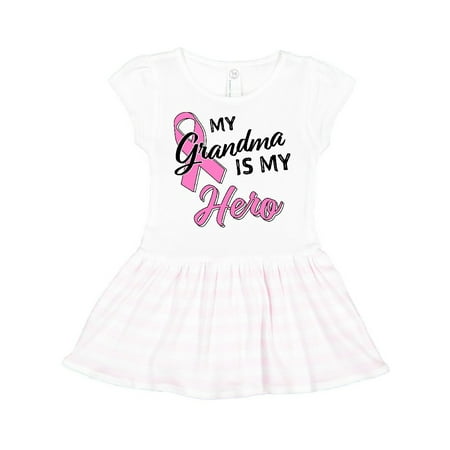 

Inktastic My Grandma is my Hero- Breast Cancer Awareness Gift Toddler Girl Dress