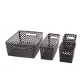 thumbnail image 6 of Mainstays 4-Piece Black Decorative Plastic Storage Basket Set, 14 in x 11.6 in x 5.3 in, 6 of 6