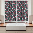 thumbnail image 2 of Ambesonne Grunge Kitchen Curtains, Brushed Floral Design, 55"x39", Dark Taupe Sea Green, 2 of 3
