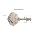 thumbnail image 6 of Mela Artisans 12-Pack Ceramic Kitchen Cabinet Knobs - Grey & White Leaf, 6 of 8
