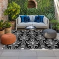 thumbnail image 2 of Horrible Skull Outdoor Rug for Patio/Deck/Porch, Non-Slip Large Area Rug 6 x 9 Ft, Halloween Black Flowers Skeleton Indoor Outdoor Rugs Washable Area Rugs, Reversible Camping Rug Carpet Runner, 2 of 8