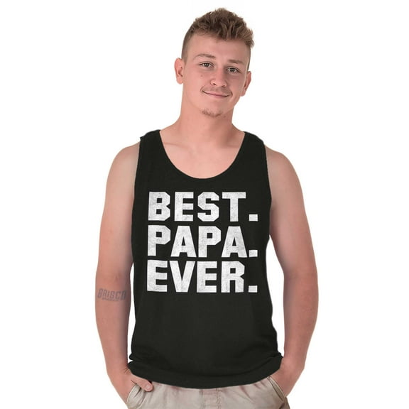 Best Papa Ever World's Coolest Dad Tank Top Sleeveless Tee Men Brisco Brands S