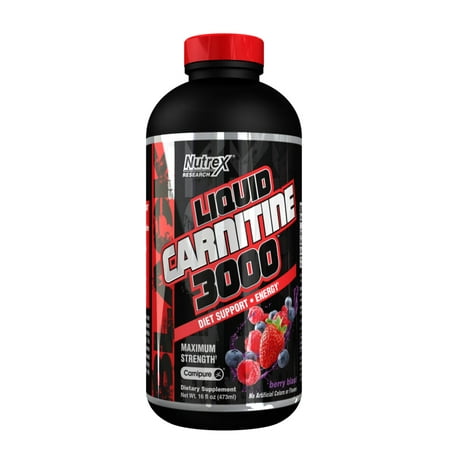 Nutrex Research Liquid Carnitine 3000 Berry Blast, 16 (Best L Carnitine Liquid)