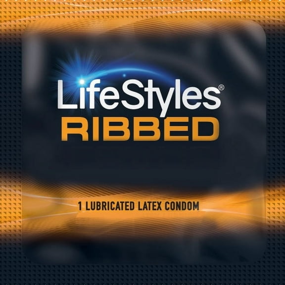 Lifestyles Ribbed   Silver Lunamax Pocket Case, Premium Lubricated Latex Condoms-24 Count