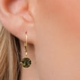 thumbnail image 3 of Gem Stone King 14K Yellow Gold Brown Smoky Quartz Earrings for Women | 3.60 Cttw | Gemstone Birthstone | Round Checkerboard 8MM, 3 of 6
