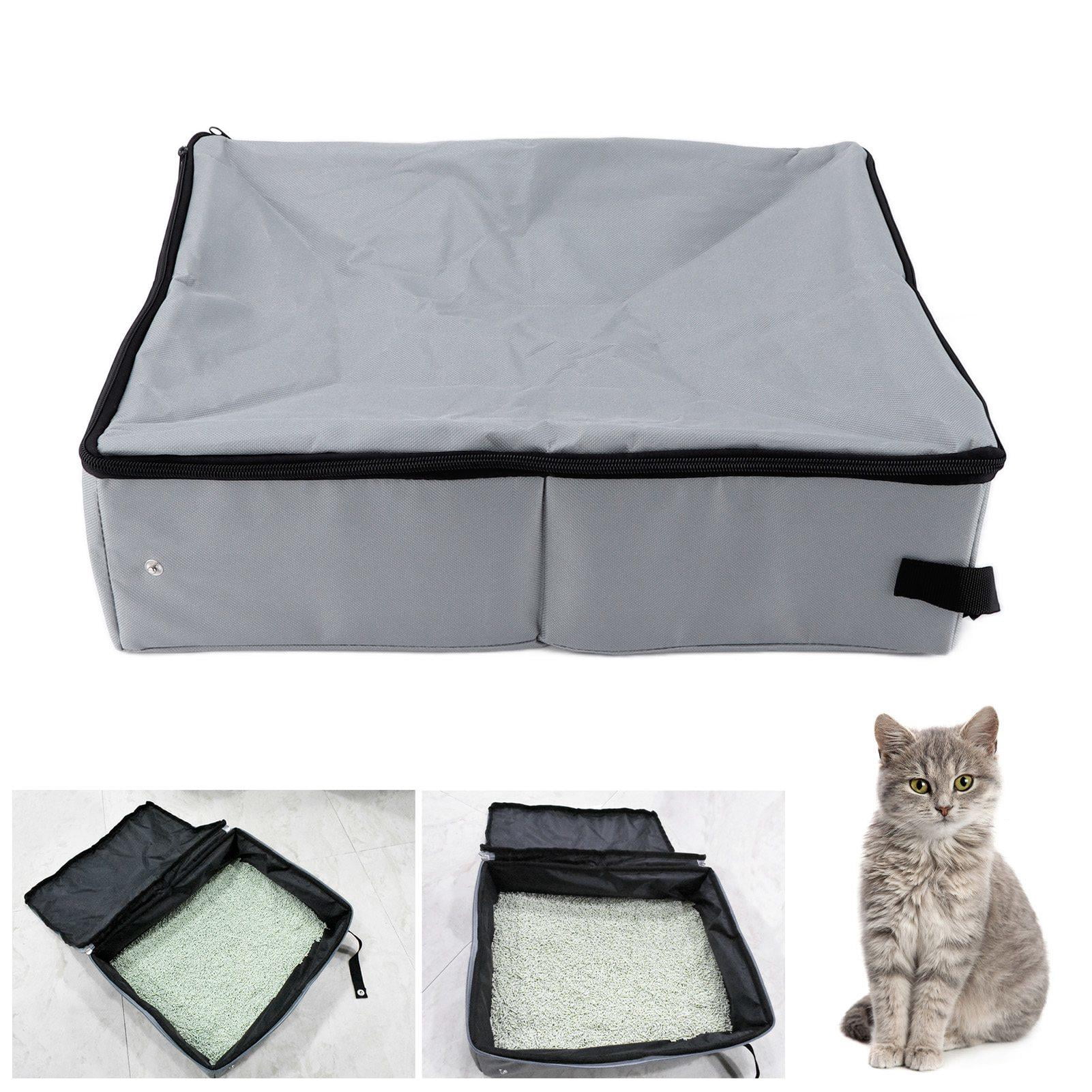 YAHHU Portable Leak‑Proof Cat Litter Box – Foldable, Lightweight, Easy‑Clean Travel Bowl with Secure Zipper