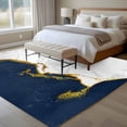 thumbnail image 5 of Navy Blue Gold Marble 5'x7' Area Rug, Modern Abstract Marble Crack Texture Washable Non-Slip Soft Rugs, Low-Pile Large Carpet for Living Room Bedroom Dining Room, Non-Shedding Accent Rug, 5 of 9