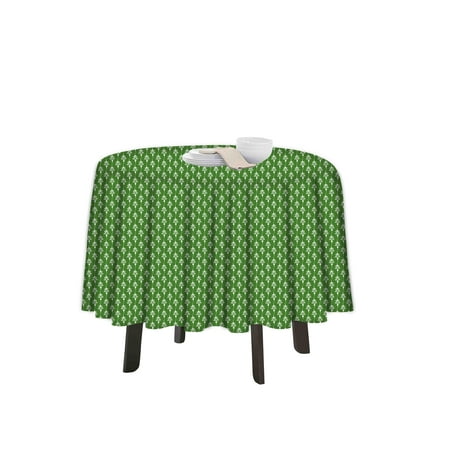 

eloria Fleur-de-Lis Printed Round Table Cloth Resistant Washable Decorative Table Cover for Dining Table