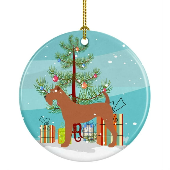 Caroline's Treasures Irish Terrier Christmas Ceramic Ornament, Multicolor