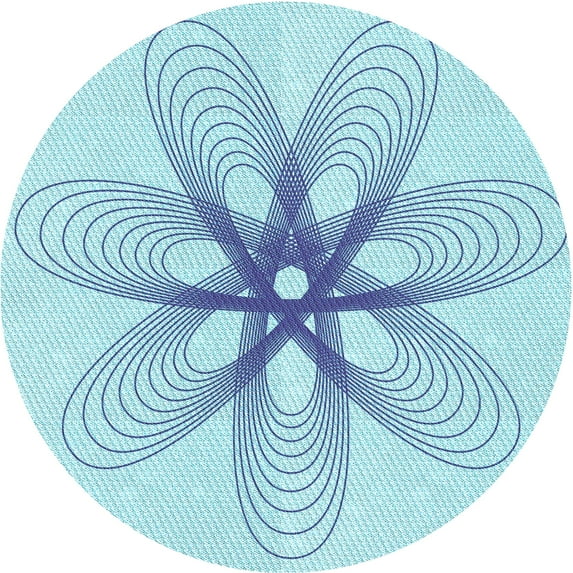 Ahgly Company Indoor Square Patterned Iceberg Blue Area Rugs, 3' Square