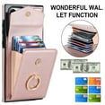 thumbnail image 2 of Mantto Wallet Case for Samsung Galaxy S24 Ultra, Accordion Purse Card Holder Case with Finger Ring Kickstand RFID Blocking Wrist Strap, Stylish PU Leather Shockproof Protection Phone Cover, Rosegold, 2 of 9