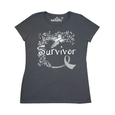 Butterfly Ribbon Womens Tank - Brain Cancer Survivor- butterfly ribbon Women's T-Shirt