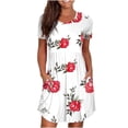 thumbnail image 1 of Samickarr Summer Savings Clearance Summer Dresses For Women 2023 Summer Dresses For Women 2023 Beach Dresses Short Sleeve Casual Dresses Hide Belly Fat Loose Fit Swing Sundress With Pockets, 1 of 6