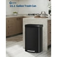 thumbnail image 2 of BeesClover 80L Metal Recycling Bin for Kitchen, Stainless Steel Trash Bin with Soft Close Plastic Lid and Rear Handle, 2 of 7
