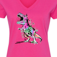 thumbnail image 4 of Inktastic Graffiti Paint Splatter T-Rex Women's V-Neck T-Shirt, 4 of 5